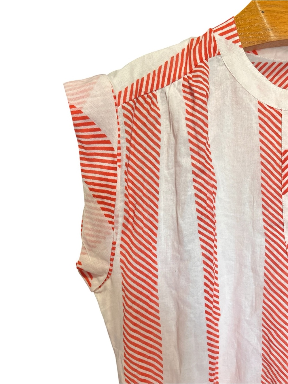 Oliphant NEW Coral and White Striped Tiered Mini Dress XL - Picture 3 of 14